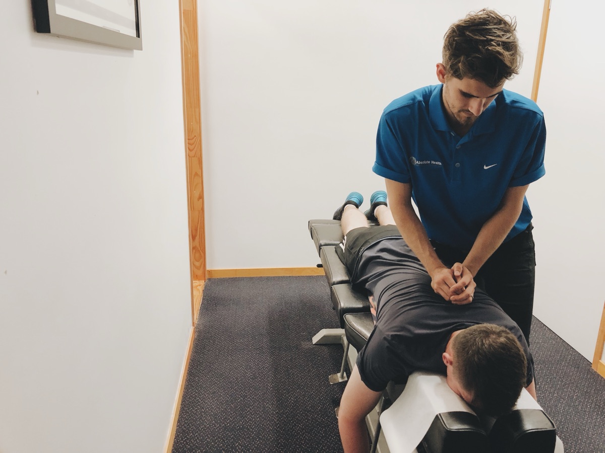 Chiropractic treatment room at Absolute Health, Smith Street Mooloolaba
